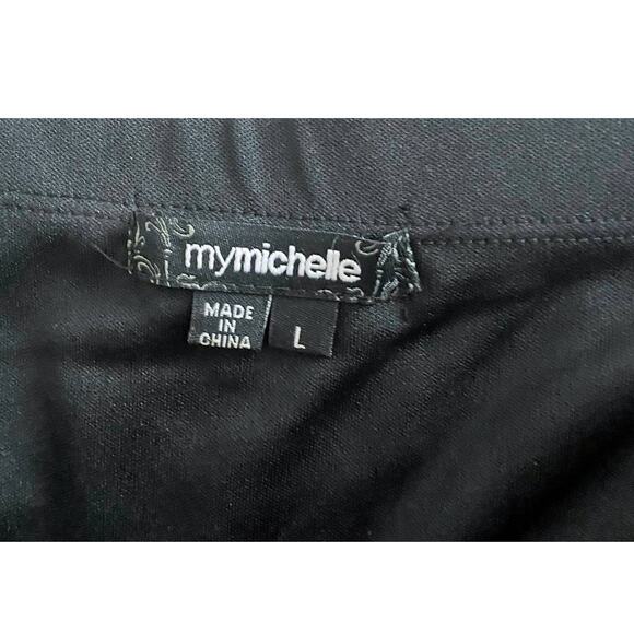 MyMichelle Black Silver Floral Sequin Strapless Dress Womens size L - Picture 5 of 8